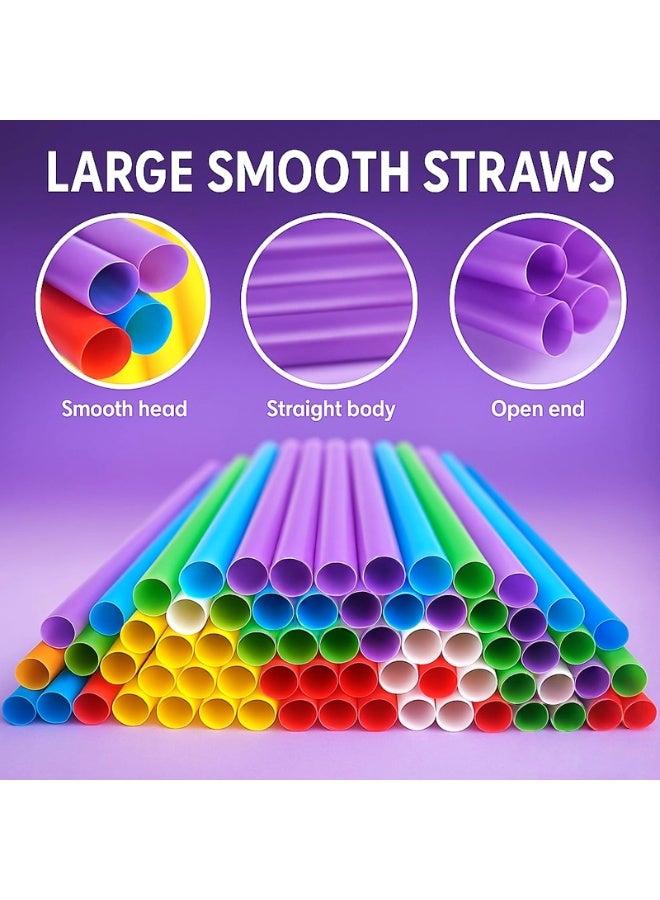 Jumbo Smoothie Straws 25-Pack | 11mm Wide, 19cm Long | Multicolor Boba Straws | Individually Wrapped, BPA-Free, Food-Grade | For Milkshakes, Smoothies, Juice, Bubble Tea & Parties  - Image 4