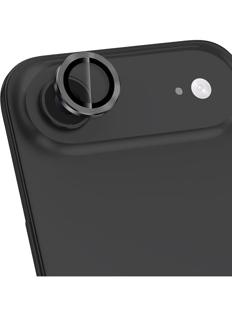 ACLIX Camera Lens Protector for iPhone 17 Air, 9H Tempered Glass Metal Individual Ring Cover, Easy Installation Tray, HD Clear, 1 Set, 6.5-Inch Display (Black) - Image 1