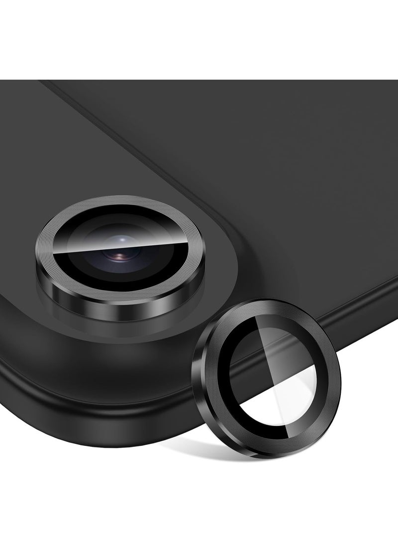 ACLIX Camera Lens Protector for iPhone 17 Air, 9H Tempered Glass Metal Individual Ring Cover, Easy Installation Tray, HD Clear, 1 Set, 6.5-Inch Display (Black) - Image 2