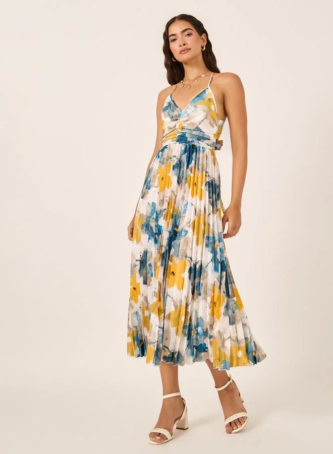 Take Two Floral Print Midi Dress