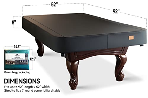 BearCover Heavy Duty Leatherette Billiard Pool Table Cover, Waterproof & Tearproof Covers for Pool Table 7/8/9FT Fitted (7 Feet/ Black) - Image 2
