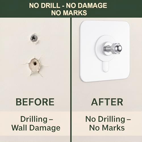 DALUCI 15 Pcs Self Adhesive Screw Hooks for Hanging | Heavy Duty Adhesive Wall Hooks for Wall Heavy Items | Sticker Screw Wall Hook Without Drilling, Nail Free Wall Hooks for Clothes Towels & Home - Image 5