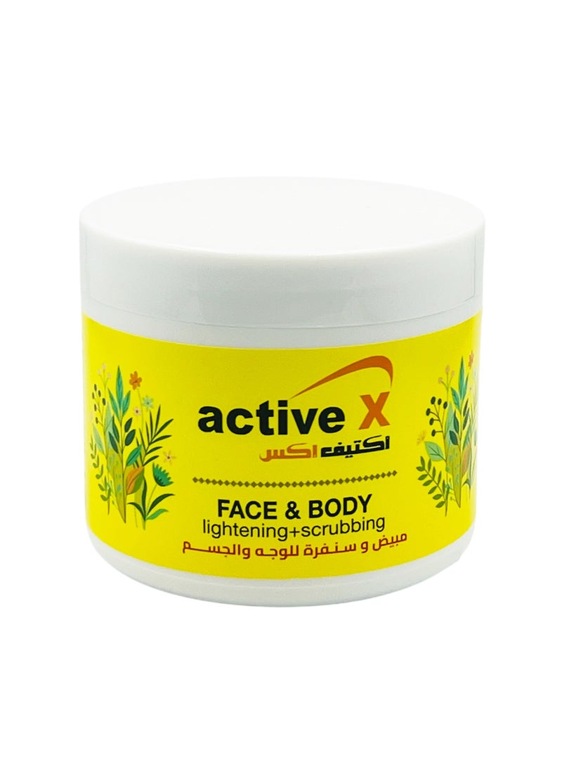 ActiveX Face & Body Exfoliating Scrub 500 g– Skin Lightening, Brightening & Hydrating Cream with Argan Oil, Niacinamide for Radiant, Smooth, and Glowing Skin - Image 1