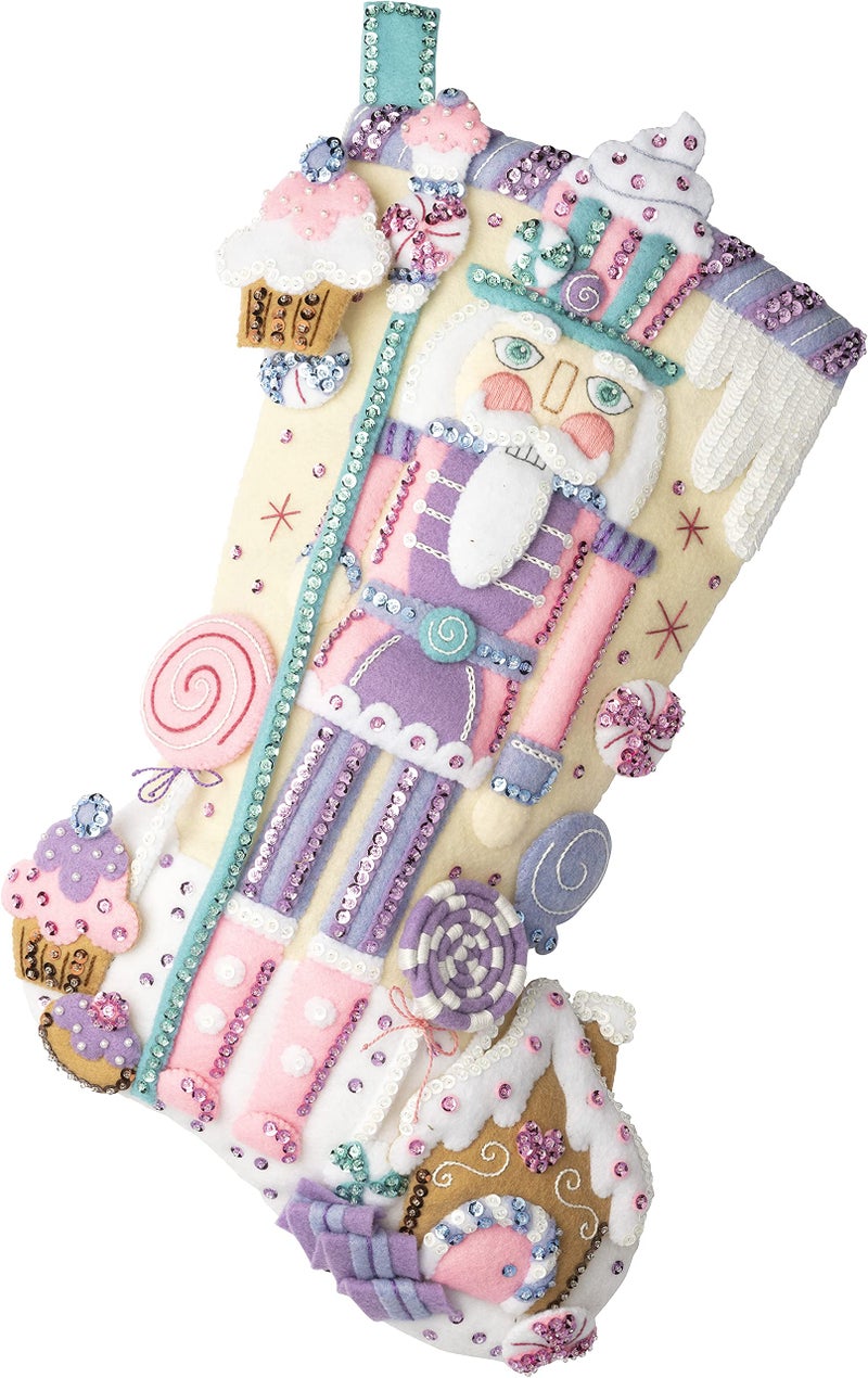 Bucilla Bucilla Felt Applique 18 Stocking Making Kit Nutcracker Sweet Perfect for DIY Arts and Crafts 89256E 