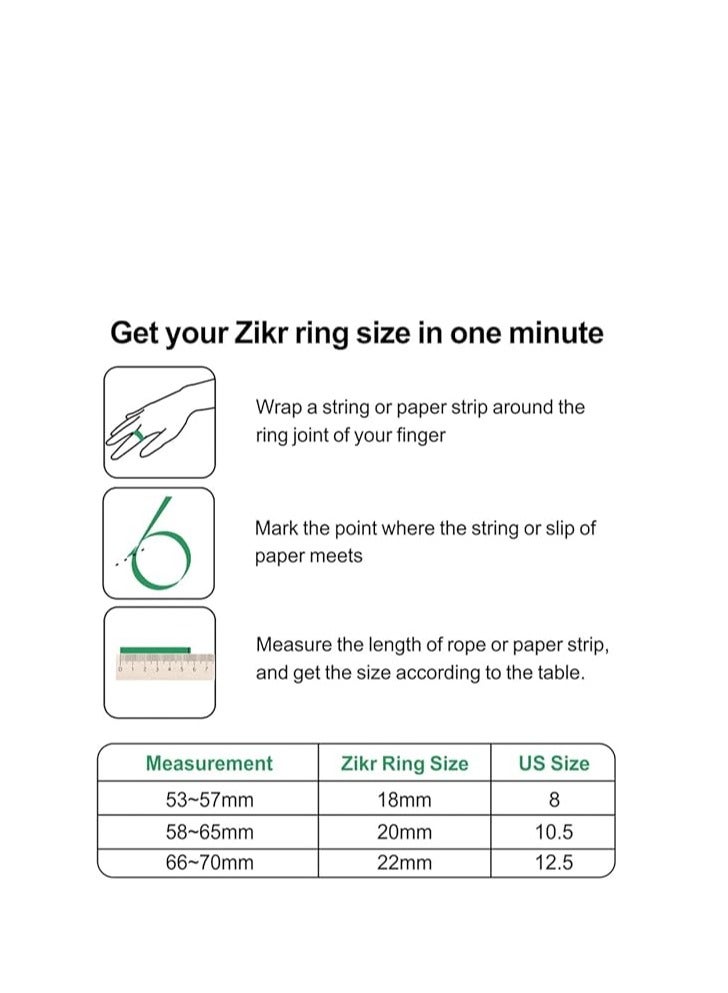 iQIBLA Smart Tasbih Zikr Aluminium Ring 22mm Space Gray ZIKR1-22F Pro - Image 2