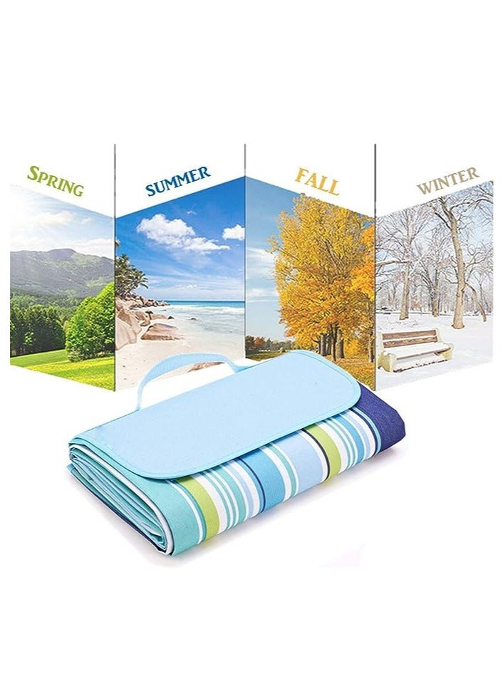 مخطوطات سجادة نزهة خارجية مقاومة للماء من أكسفورد عالية الجودة قابلة للحمل والتخييم والرمل وبطانية شاطئ وسجادة مقاس 200 × 200 سم - Image 4