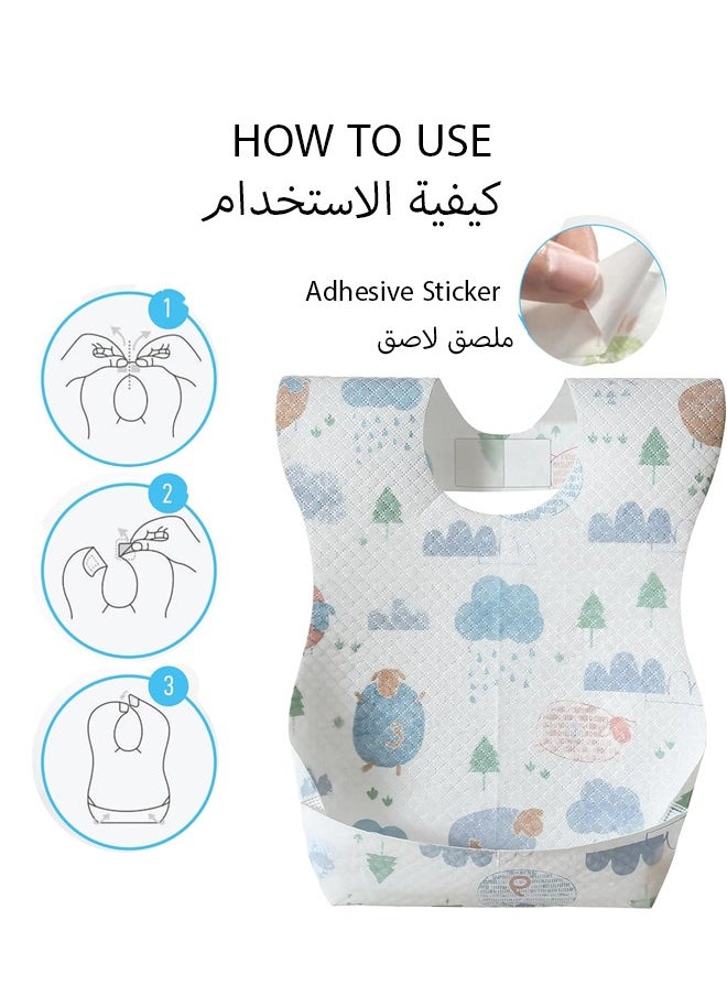 bbet - 50pcs Baby Bibs,Baby Disposable Bibs, Baby Disposable Travel Bibs for Girls and Boys with Individual Package - Soft, Leak Proof & Convenient - Image 1