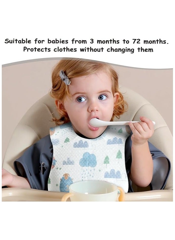 bbet - 50pcs Baby Bibs,Baby Disposable Bibs, Baby Disposable Travel Bibs for Girls and Boys with Individual Package - Soft, Leak Proof & Convenient - Image 1