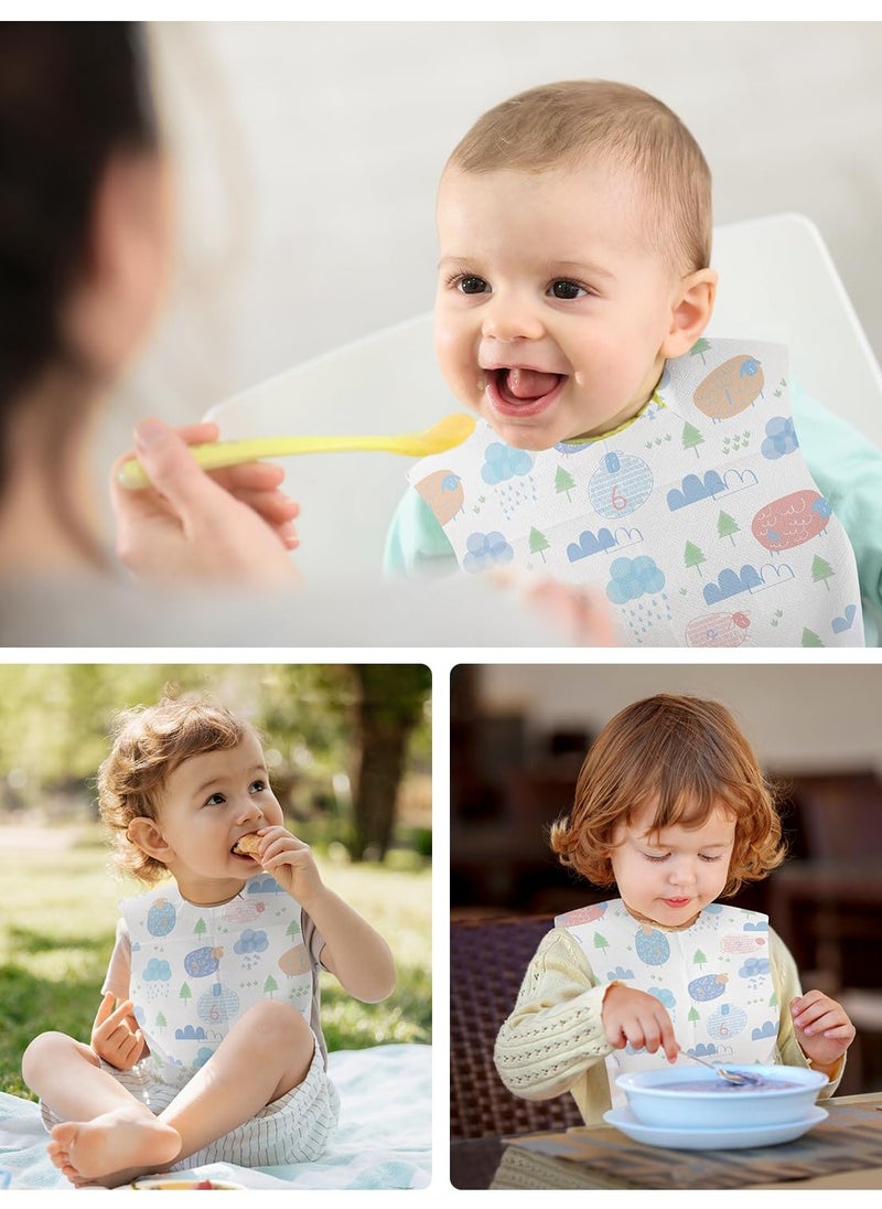 bbet - 50pcs Baby Bibs,Baby Disposable Bibs, Baby Disposable Travel Bibs for Girls and Boys with Individual Package - Soft, Leak Proof & Convenient - Image 1