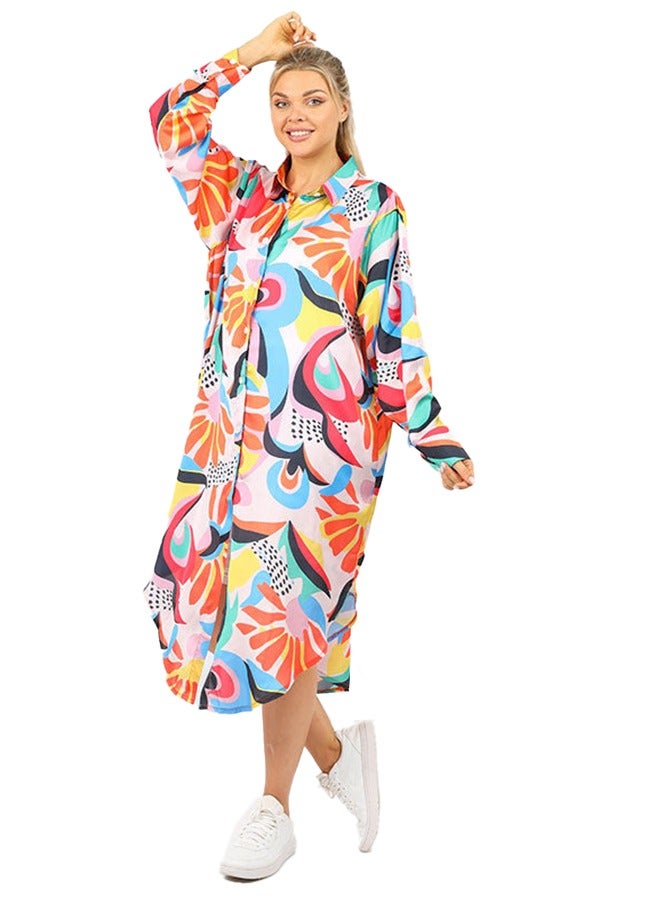 Zmurud Silky Satin Blouse - Printed  - Image 2