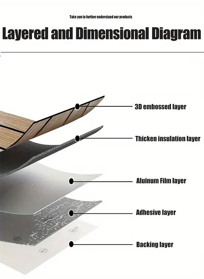 NOAEOU 3D Wall Panels Thickened 3D Wood Grain Wallpaper - 300cm x 40cm PVC Self-Adhesive Sound Insulation Wallboard, Peel and Stick Wall paper For Home Decor, Living room, bedroom (9-2-BK) - Image 5