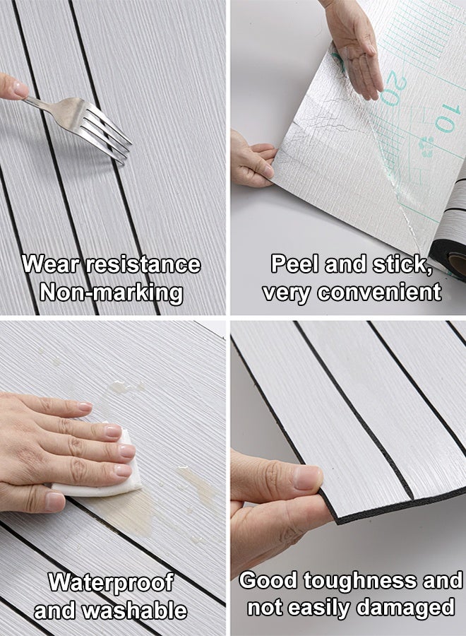 NOAEOU 3D Wall Panels Thickened 3D Wood Grain Wallpaper - 300cm x 40cm PVC Self-Adhesive Sound Insulation Wallboard, Peel and Stick Wall paper For Home Decor, Living room, bedroom (9-2-BK) - Image 3