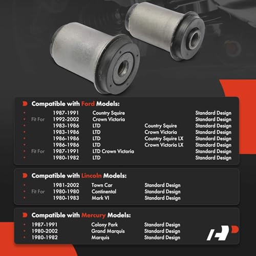 A-Premium 2 x Front Lower Control Arm Bushing Kit, Compatible with Ford Crown Victoria, Country Squire, LTD Crown Victoria & Lincoln Continental, Town Car, Mark VI & Mercury Colony Park, Grand Marquis - Image 2