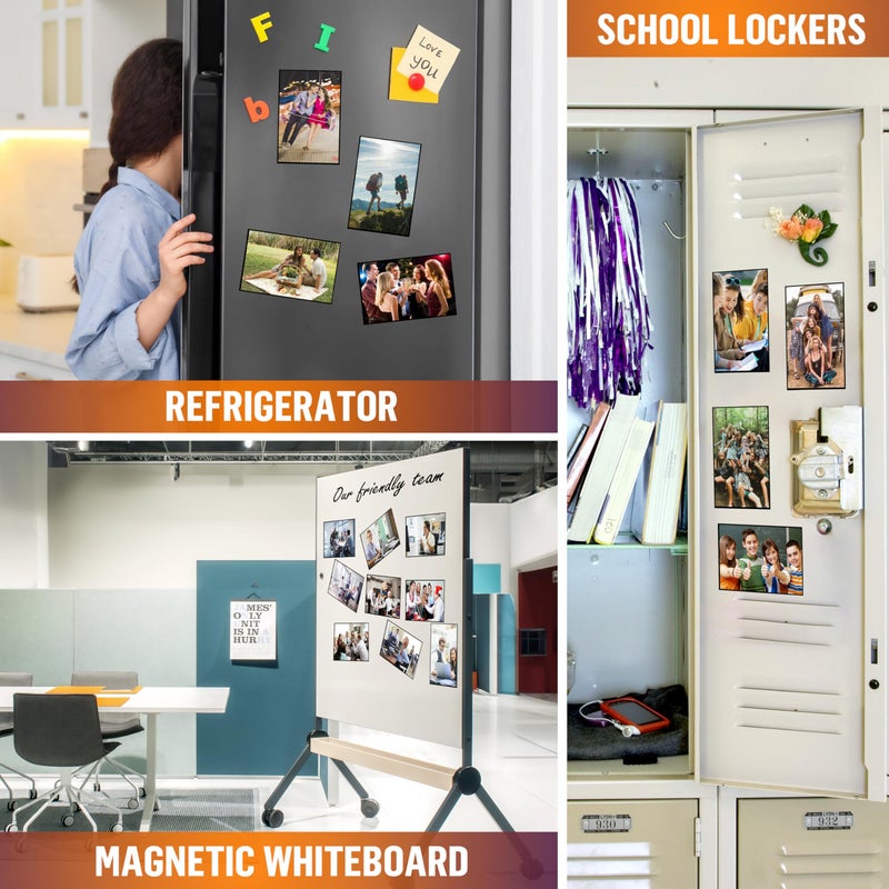 JUZARI 10 Pack 5x7 Magnetic Picture Frames for Refrigerator - Magnet Picture Frames for Fridge - Magnetic Photo Sleeves - Magnetic Photo Pockets - Magnetic Picture Holder - Locker Magnet Frames - Image 4