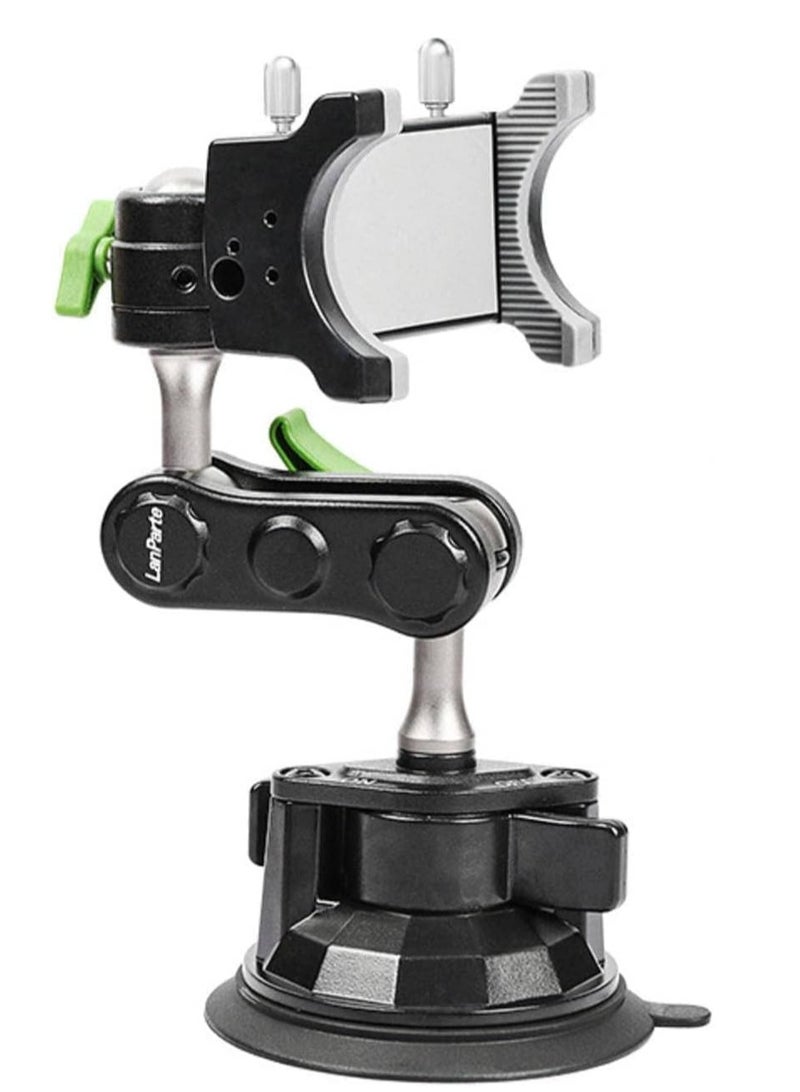 ELTRAZONE "Universal Ball Head Car Phone Mount – 360° Rotating Suction Cup Holder with Adjustable Arm" - Image 1