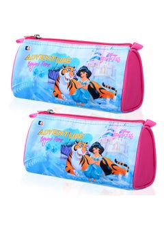 Kuber Industries Kuber Industries Pack of 2 Pencil Pouch | Multi-Purpose Travel Pouch | Kids Stationary Pencil Case | Pencil Utility School Pouches | Geometry Box | Disney Princess | Large | Pink & Blue  - Image 1