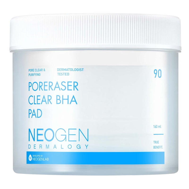 DERMALOGY by NEOGENLAB NEOGEN DERMALOGY Poreraser Clear BHA Pad (90 pads) - Facial Exfoliant for Skin Resurfacing & Blackheads & Enlarged Pores with BHA & Tannins & Evening Primrose, Sensitive Skin - Korean Skin Care - Image 1