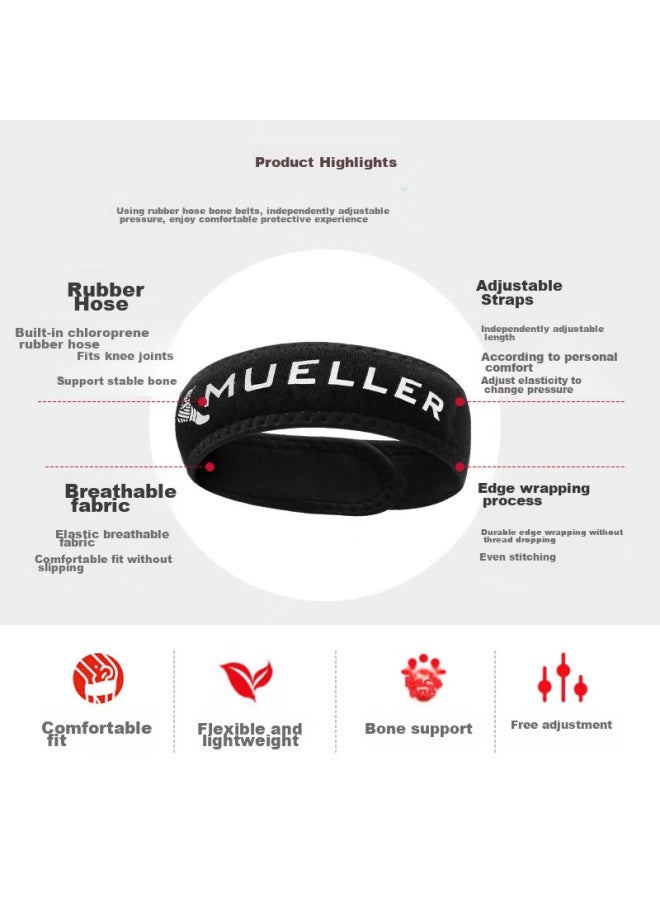 Mueller Mueller Jump Knee Patellar Tendon Compression Strap, Patellar Strap, Sports Knee Brace, Patellar Compression Strap, One Size Fits All, For Men And Women, Single Pack - Image 2