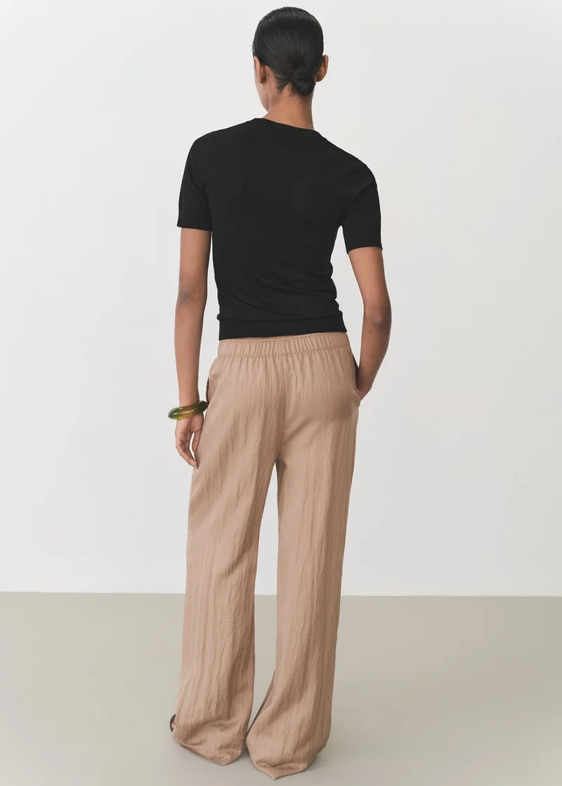 مانجو Short-sleeved fine-knit sweater