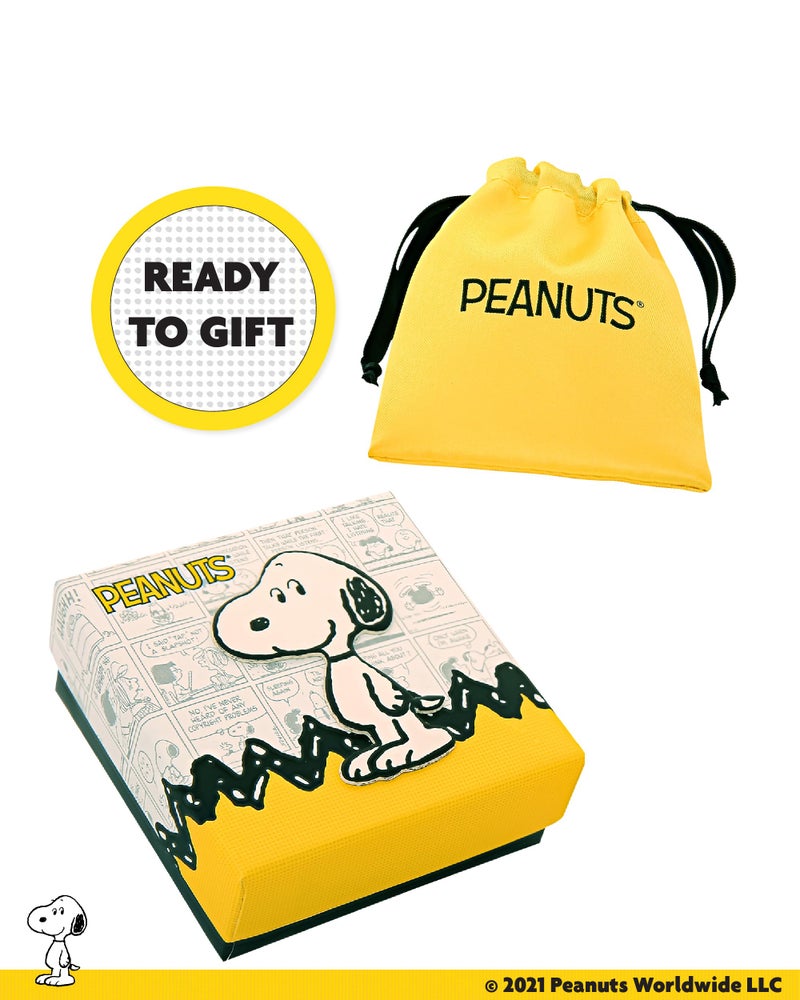 Peanuts Womens Snoopy Moon Cubic Zirconia Necklace 18" -18k Gold Flash Plated Snoopy Necklace Official License - Image 5