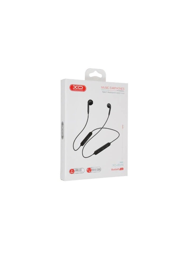 XO - The XO B S18 headphone offers a distinctive audio experience with a modern and comfortable design. It features Bluetooth 5.0 for a stable connection, plus a built-in microphone for clear, distortion-free calls. Long battery life ensures you can enjoy music or calls all day long. An ideal choice for lovers of pure sound and elegant design, black color - Image 1