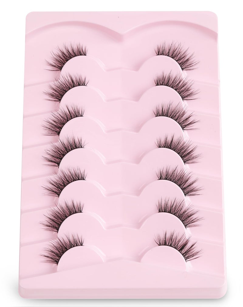 Onlyall Half Eyelashes Corner Lashes Natural Lashes Half Lashes Wispy End Lashes Corner Eyelashes 3/4 Lashes 7 Pairs C19 - Image 5