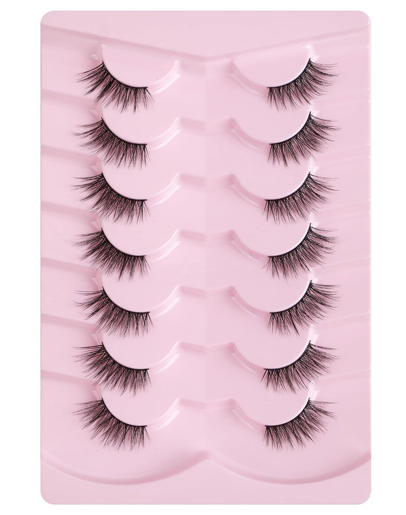 Onlyall Half Eyelashes Corner Lashes Natural Lashes Half Lashes Wispy End Lashes Corner Eyelashes 3/4 Lashes 7 Pairs C19 - Image 4