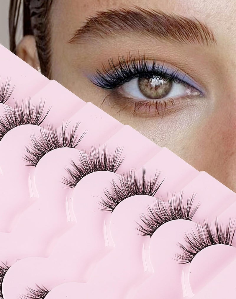 Onlyall Half Eyelashes Corner Lashes Natural Lashes Half Lashes Wispy End Lashes Corner Eyelashes 3/4 Lashes 7 Pairs C19 - Image 1
