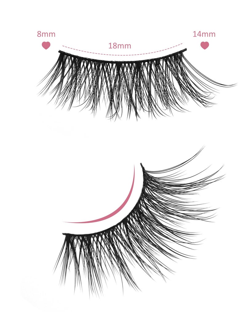 Onlyall Half Eyelashes Corner Lashes Natural Lashes Half Lashes Wispy End Lashes Corner Eyelashes 3/4 Lashes 7 Pairs C19 - Image 3