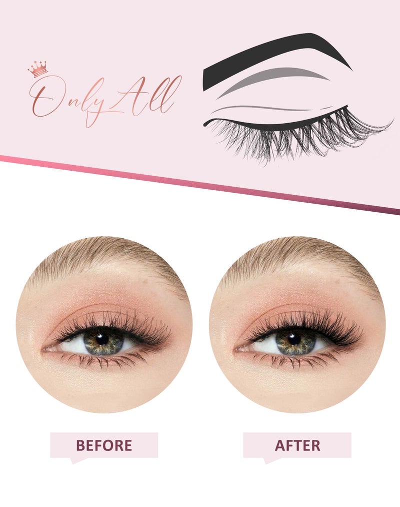 Onlyall Half Eyelashes Corner Lashes Natural Lashes Half Lashes Wispy End Lashes Corner Eyelashes 3/4 Lashes 7 Pairs C19 - Image 2