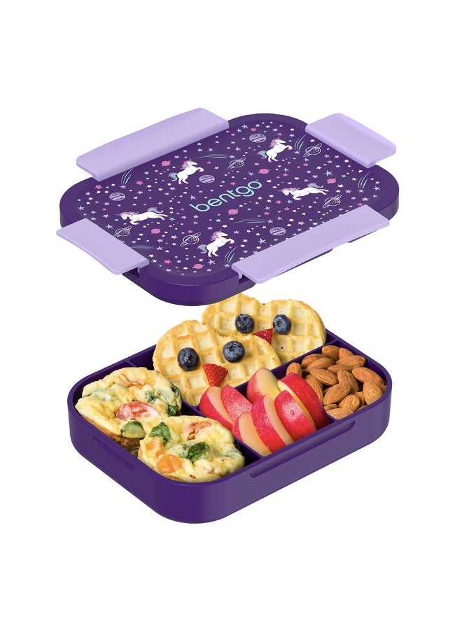 Bentgo Kids Prints 4 Compartment Slim Lunch Box Unicorn  - Image 3