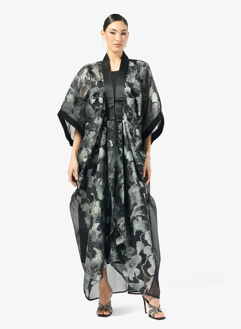 Vneck Organza Abaya