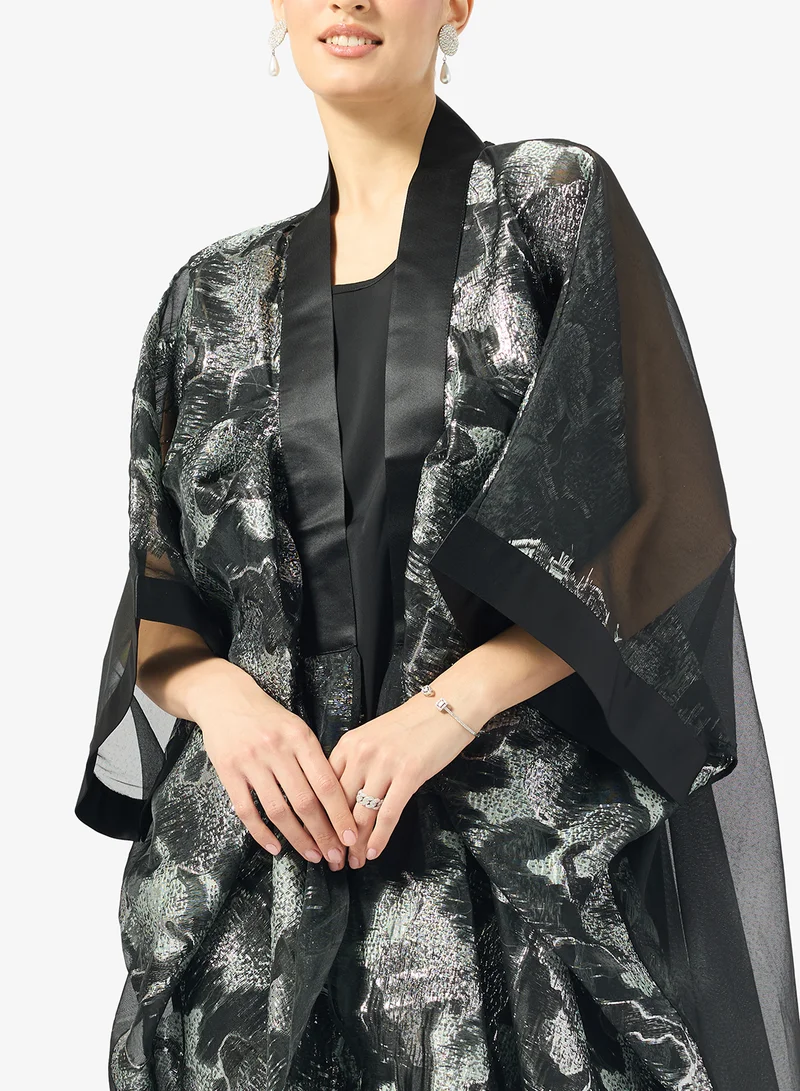 Golden Apple  Vneck Organza Abaya for Women | Best Price UAE