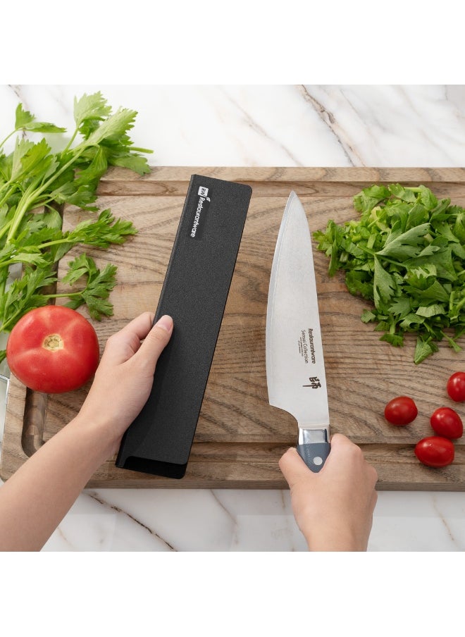 Restaurantware Sensei 10.5 x 2 Inch Knife Sleeve, 1 Knife Protector - Fits Chef Knife, Felt Lining, Black Plastic Knife Blade Guard, Durable, Cut-Proof  - Image 5