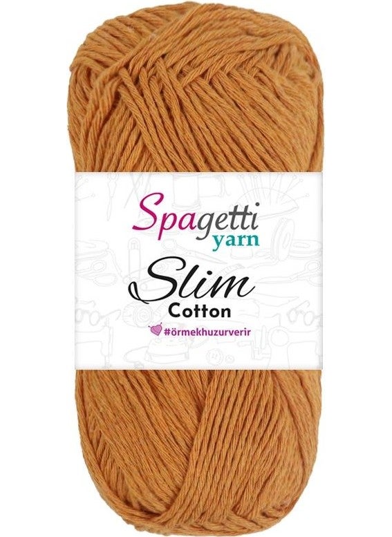 Spagetti Yarn Spaghetti Yarn Slim Cotton Mustard Yellow Hand Knitting Yarn 