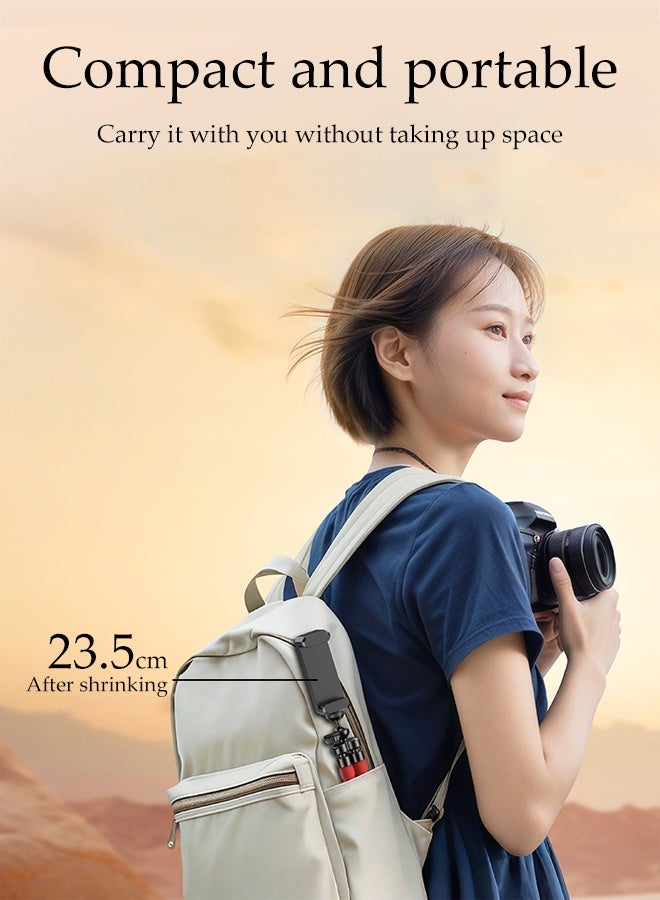 DUNISO Flexible Mini Tripod Holder Tabletop Travel Portable and Flexible Phone Stand Holder with Clip, and Bluetooth Remote Control Portable Octopus Camera Gorrila Pod Bendy Legs Grip for Phones - Image 4