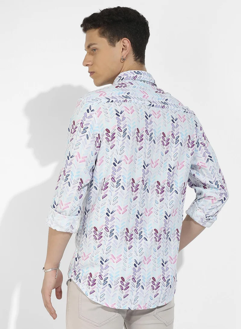 Campus Sutra Men's Multicolour Abstract Print Regular Fit Shirt