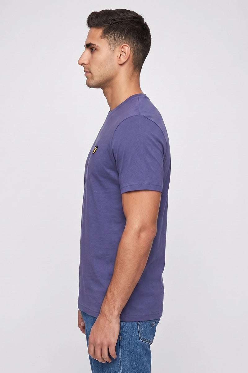 Lyle & Scott Men Crew Neck Short Sleeve Embroidered Logo T-Shirt, Navy - Image 3