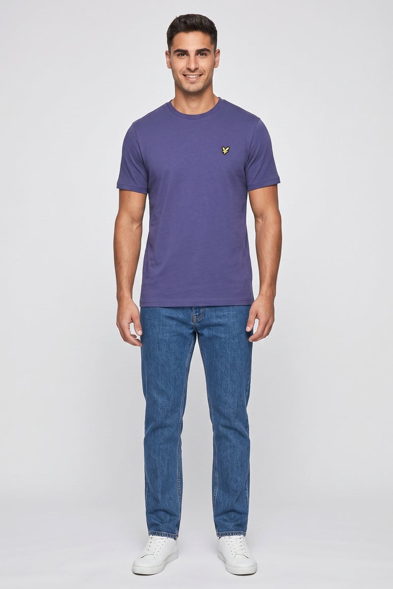 Lyle & Scott Men Crew Neck Short Sleeve Embroidered Logo T-Shirt, Navy - Image 2
