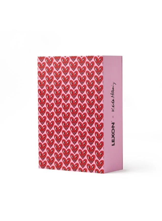 LEXON Gift Set X Keith Haring - Heart (Mino+ Speaker, Mina M LED Lamp, Flip+ Alarm Clock, & Tykho 3 Fm Radio & Speaker)
