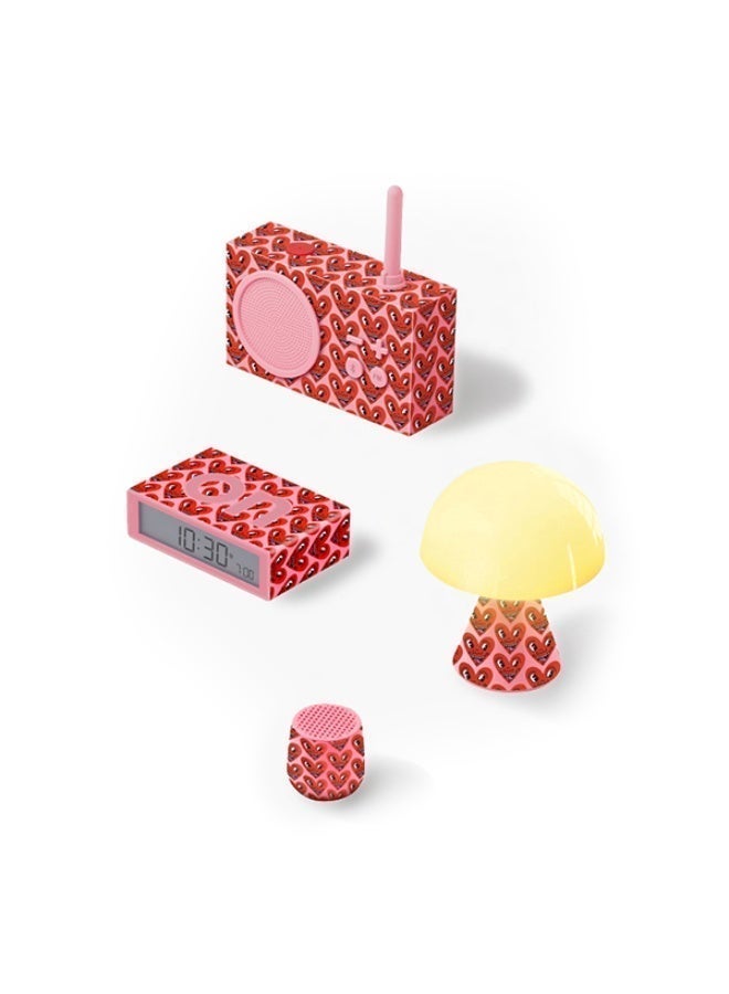 LEXON Gift Set X Keith Haring - Heart (Mino+ Speaker, Mina M LED Lamp, Flip+ Alarm Clock, & Tykho 3 Fm Radio & Speaker) - Image 1