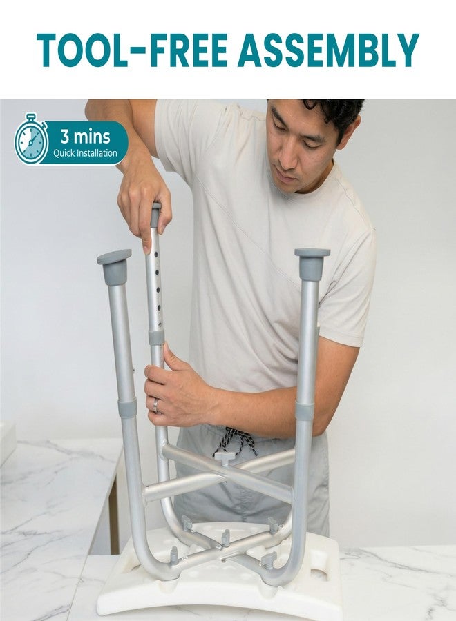 Dr. Aid Shower Chair for Inside Shower - 400 lbs, 5-Height Adjustable Bathroom Stool for Adults, Seniors & Disabled - 3-Minute Tool-Free Assembly, Anti-Slip Bath Bench for Tub & Small Showers - Image 3