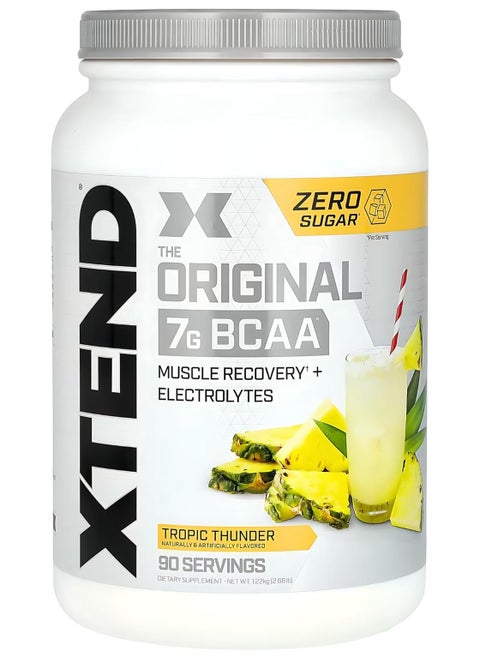 Xtend Original BCAA Powder, Sugar Free Post Workout, Muscle Recovery, Drink With Amino Acids 7g BCAAs, For Men And Women, Tropic Thunder Flavor , 90 Servings