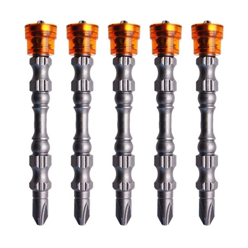 5pcs 65mm Long PH2 Double-head Cross Screwdriver Bits with Magnetic Ring - Image 1