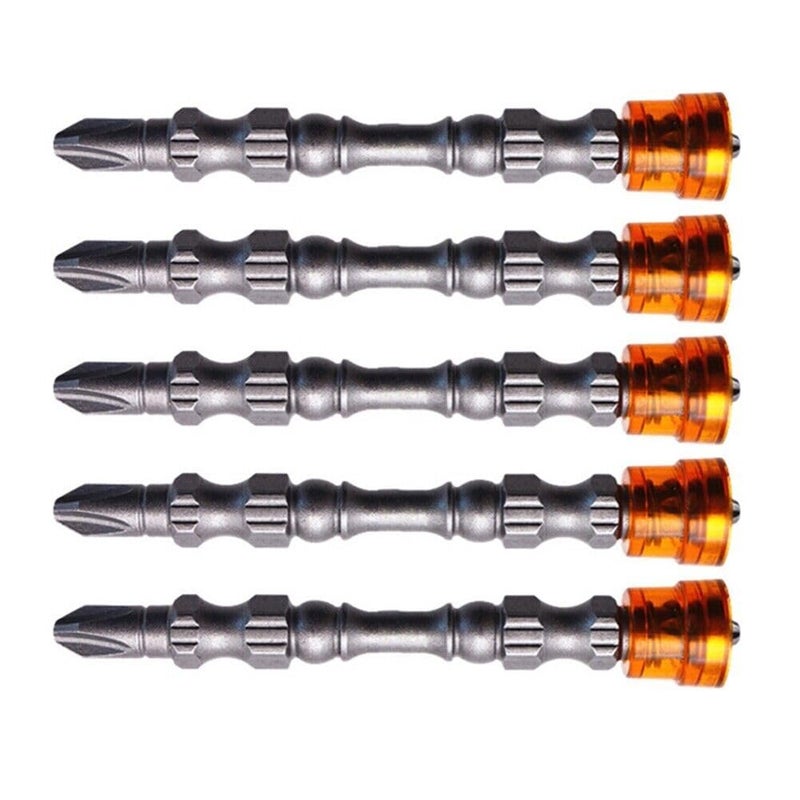 5pcs 65mm Long PH2 Double-head Cross Screwdriver Bits with Magnetic Ring - Image 4
