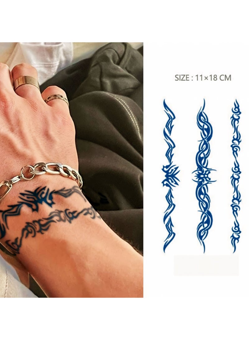 Generic 2 Week Tattoo Semi Permanent Tattoos tribal pattern Sticker, Large Sheet Lasting 2 Weeks Tattoo for Women Girls and Men Realistic Temporary Tattoo Stickers - Image 1