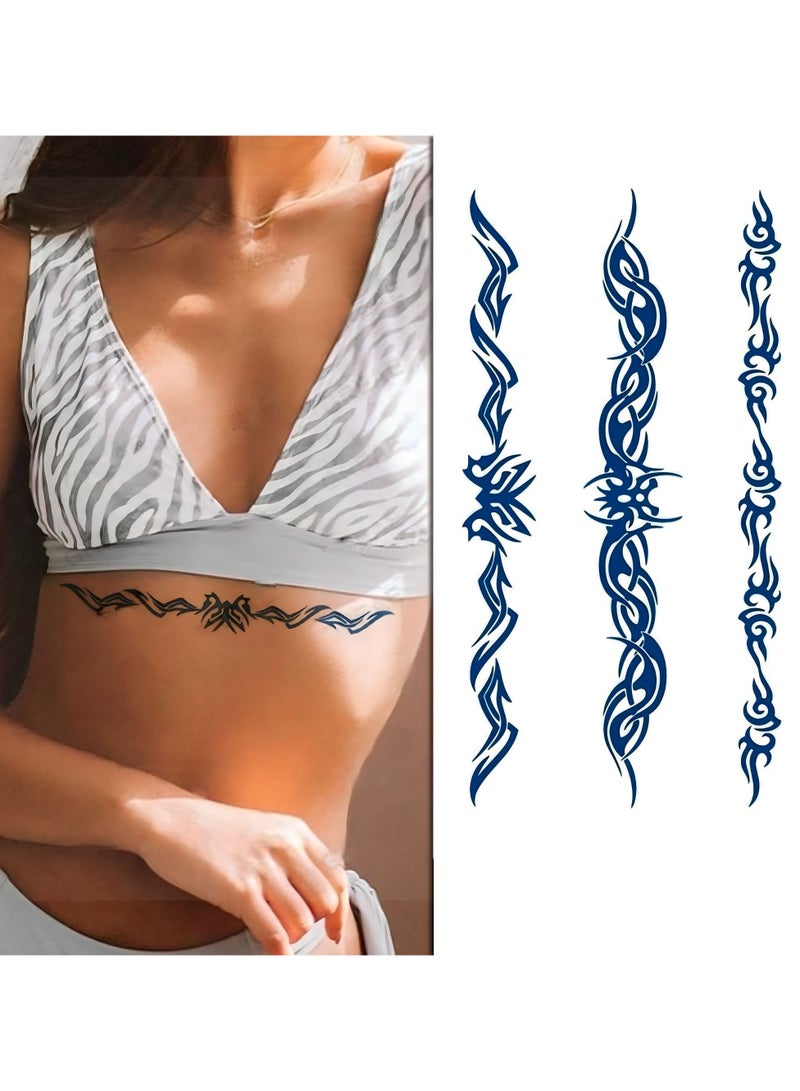 Generic 2 Week Tattoo Semi Permanent Tattoos tribal pattern Sticker, Large Sheet Lasting 2 Weeks Tattoo for Women Girls and Men Realistic Temporary Tattoo Stickers - Image 2
