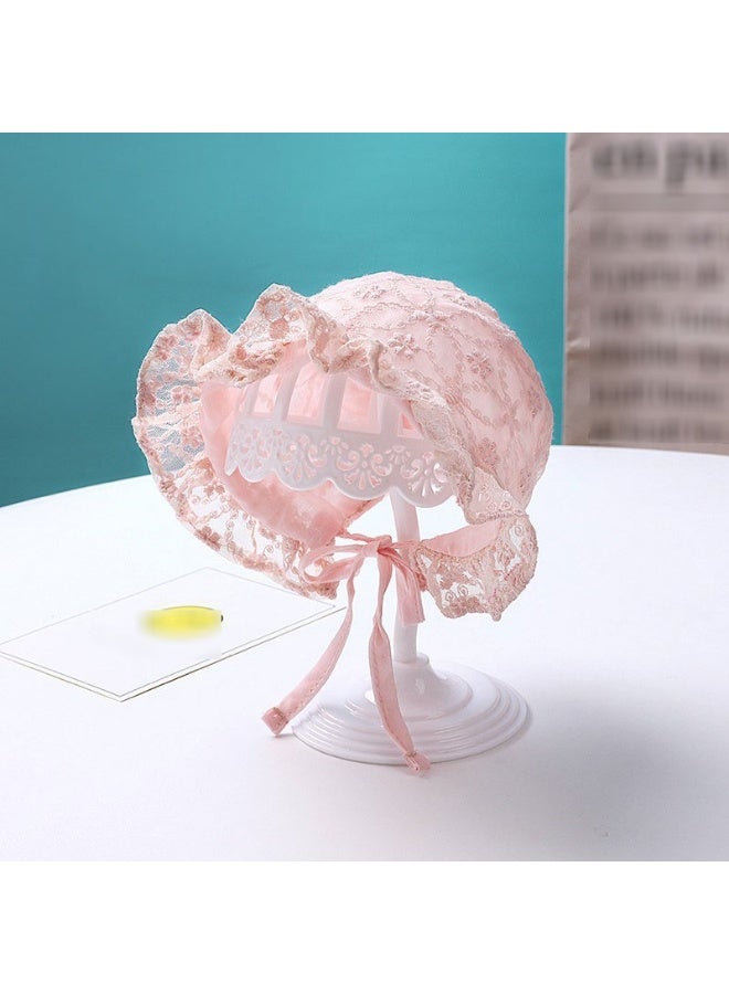 1 Pieces Baby Girl Lacy Bonnet Baby Cute Princess Court Style Soft Sun Protection Baby Cap Breathable Sun Protection Hat