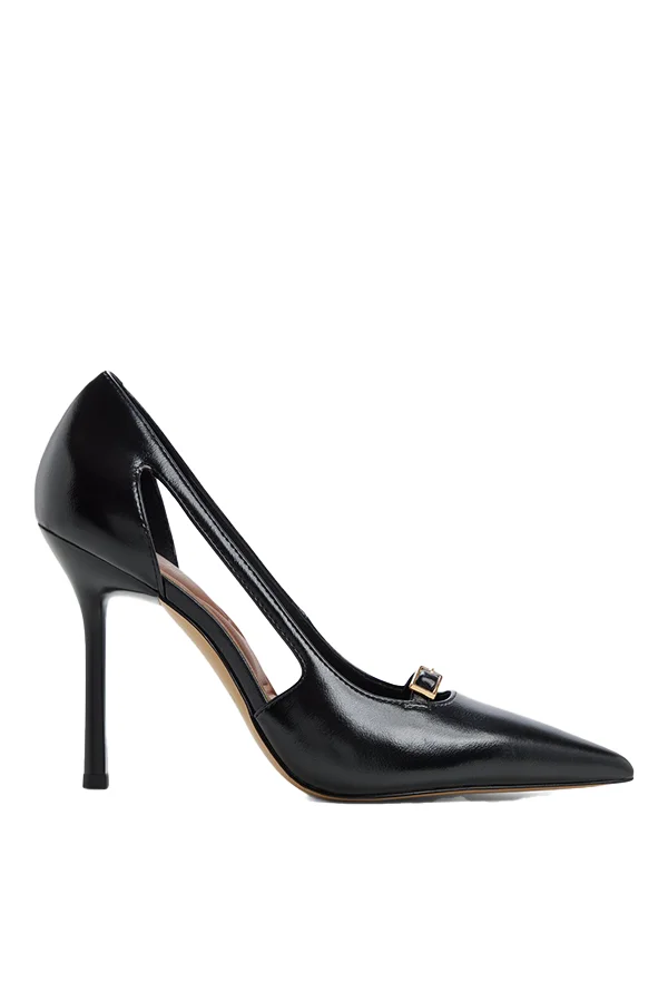 Herbey Ladies Black Heeled Shoes