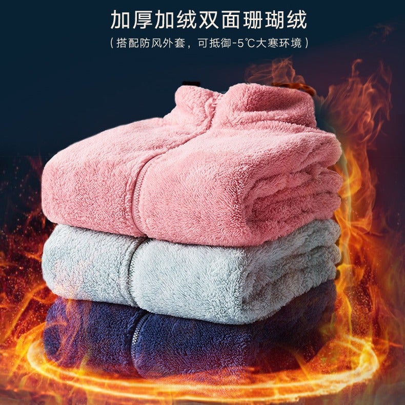 New Fleece Clothing Couple Outdoor Hooded Fleece Clothing Men'S And Women'S Long Hair Coral Fleece Warm Yao Velvet Jacket - Image 5
